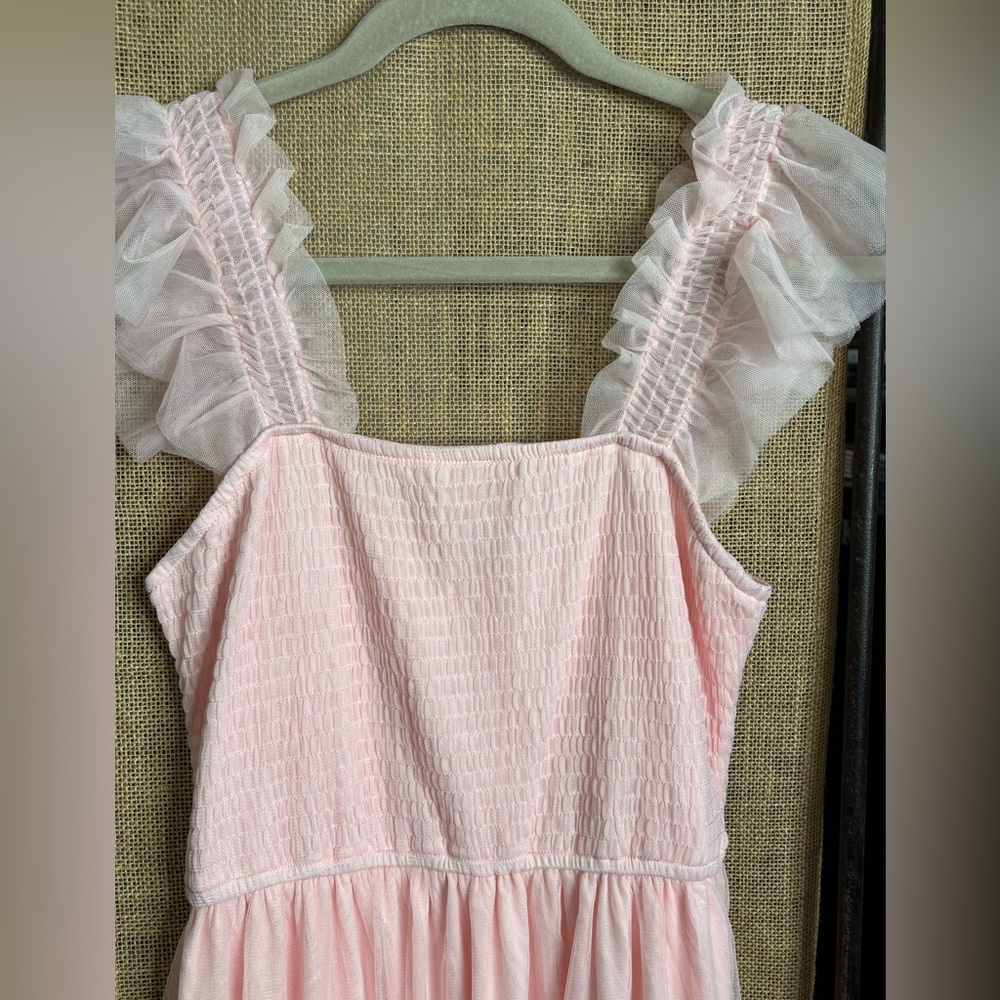 Pink Ruffled Maxi Dress - Picture 7 of 7